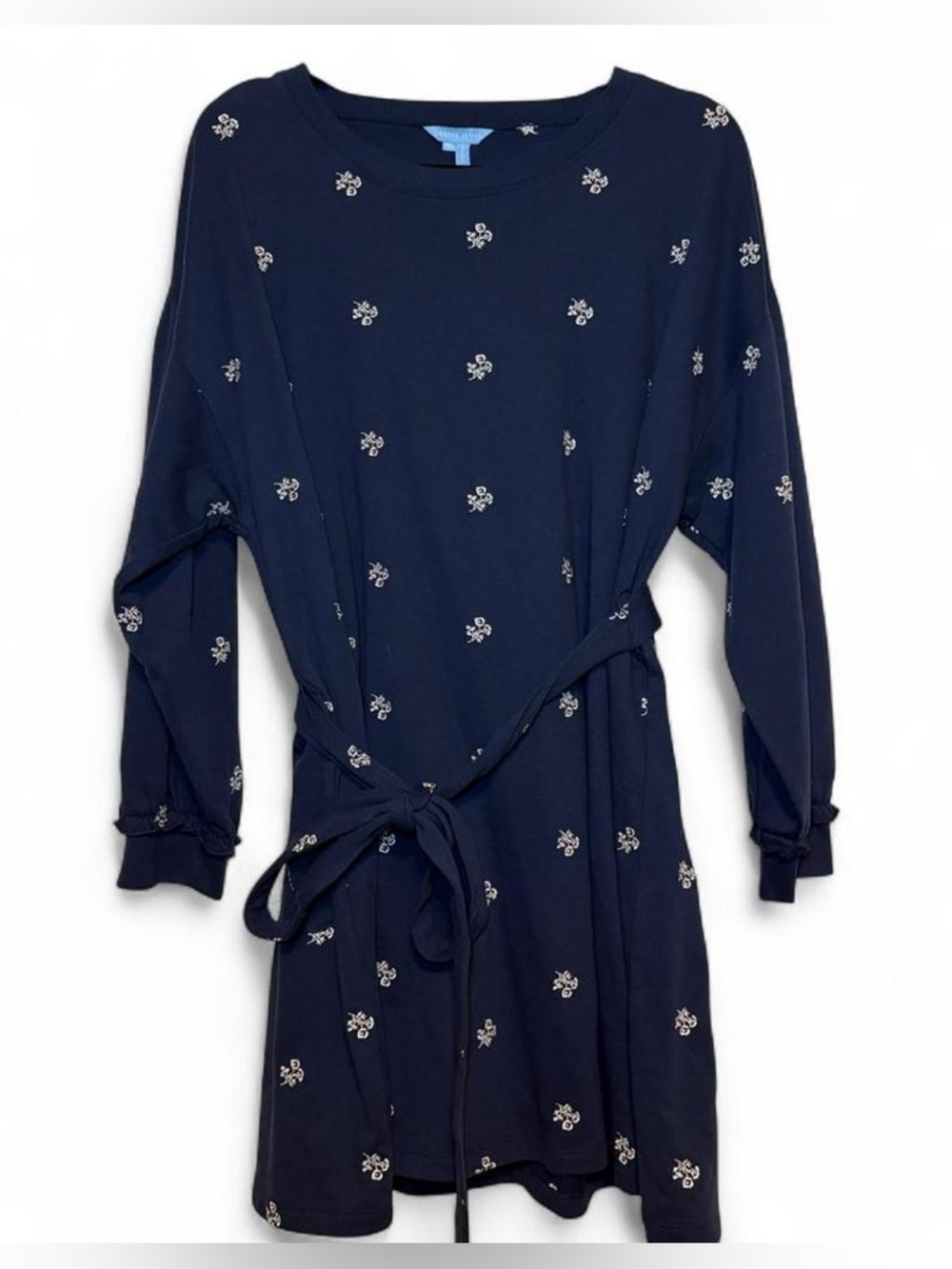 Draper James Navy Blue Mini Dress with White Floral Embroidery